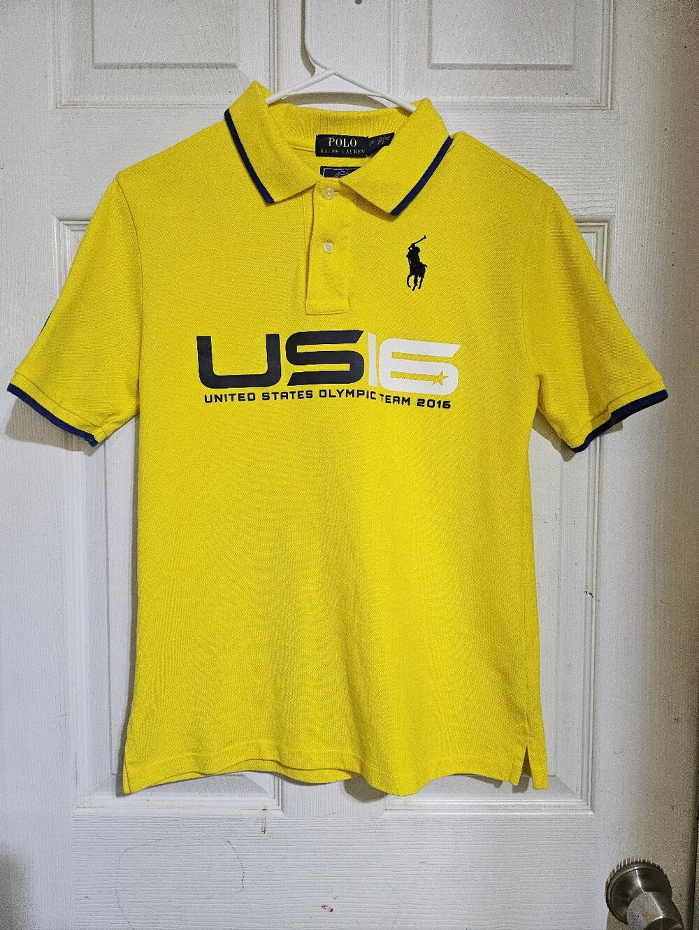 POLO RALPH LAUREN US16 POLO OLYMPIC TEAM SHIRT YOUTH SIZE L(14-16) YELLOW